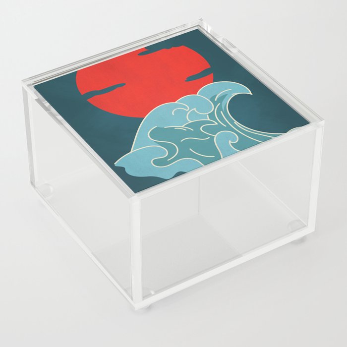 Tsunami on the Midnight Acrylic Box