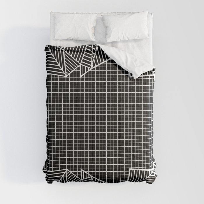 Grids And Stripes Black Comforter