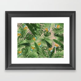 Bird of Paradise Jungle Leaves Dream #2 #tropical #decor #art #society6 Framed Art Print