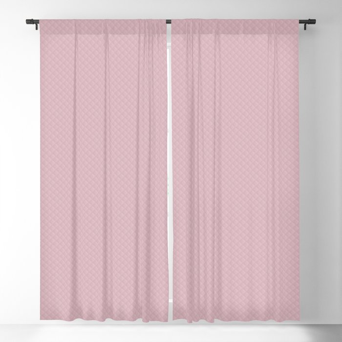 Baby Pink Stitched and Quilted Pattern Blackout Curtain