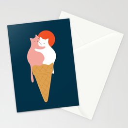 Cat Landscape 145: Strawberry & Vanilla Stationery Card