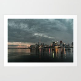 Storm clouds in the city Art Print