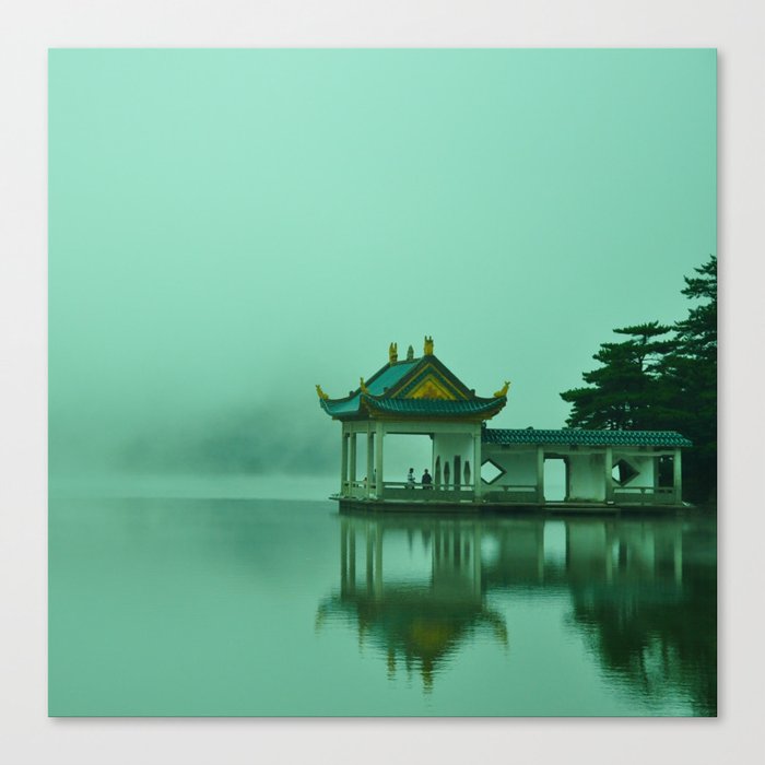 China Photography - Turquoise Fog Over Lake Lushan Canvas Print