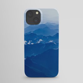 AERIAL PHOTOGRAPHY OF MOUNTAIN UNDER CLEAR BLUE SKY iPhone Case