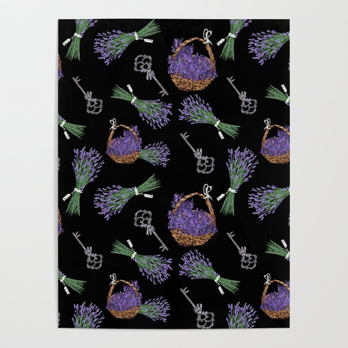 Lavender floral pattern Poster