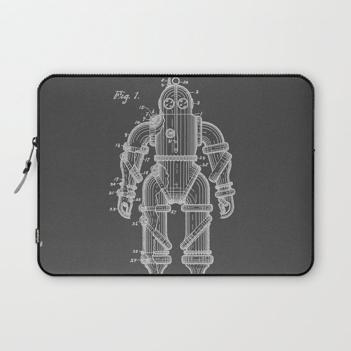 Submarine Armor Patent Black And White Diagram Laptop Sleeve
