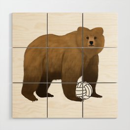 Bear Volleyball Wood Wall Art