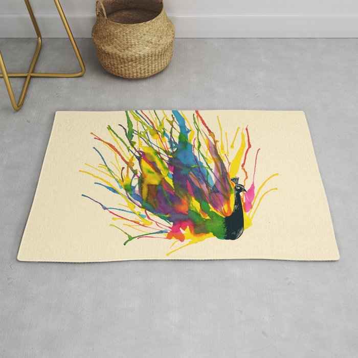 Colorful Peacock Rug