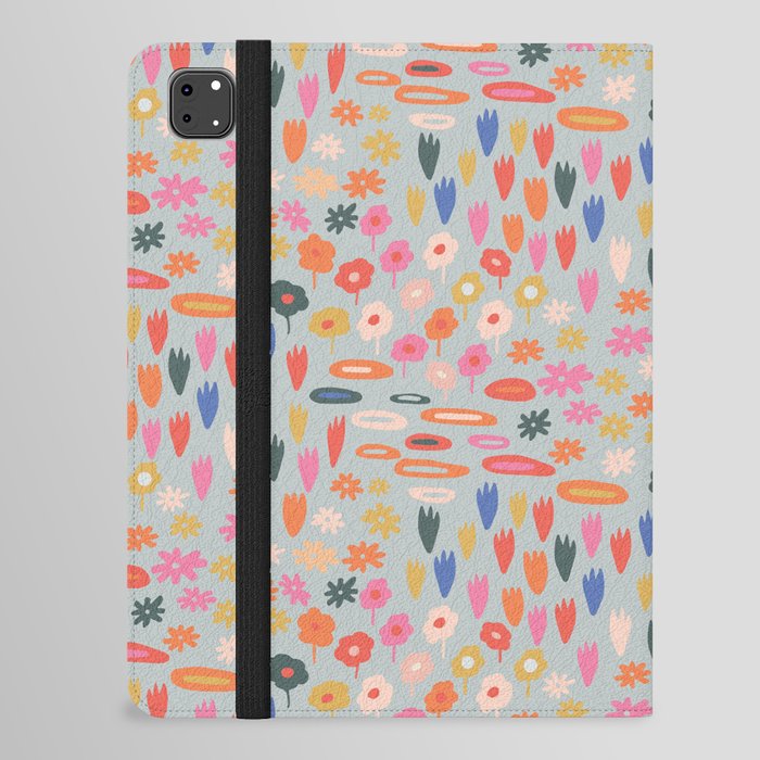 Meadow - Spring Floral Abstract Pattern Light Sage Green iPad Folio Case