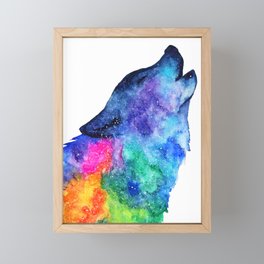 Galaxy Wolf Framed Mini Art Print