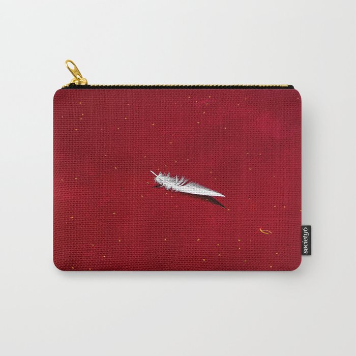 feather floating in red bloody water abstract beautiful surreal shot Carry-All Pouch