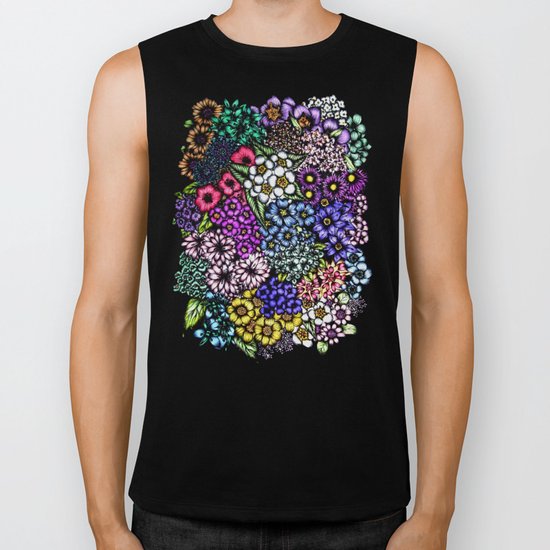 Midnight Blossoms Biker Tank