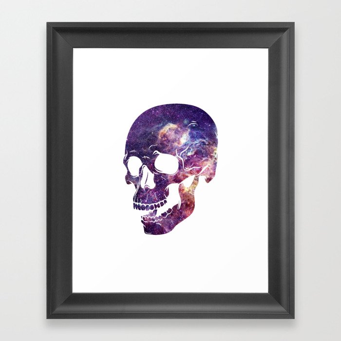 galaxy skull Framed Art Print