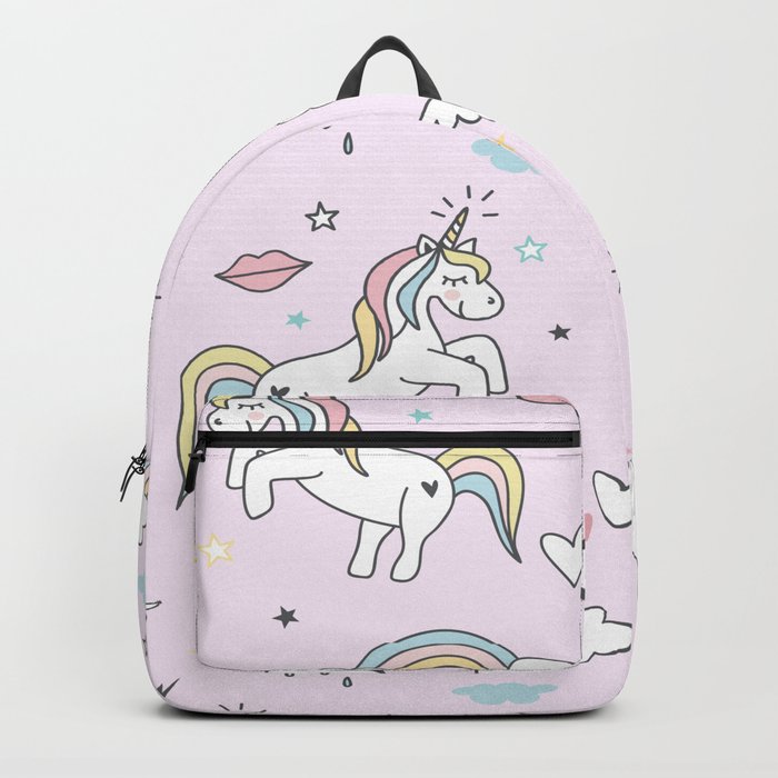 Unicorn & Rainbows Light Pink Backpack