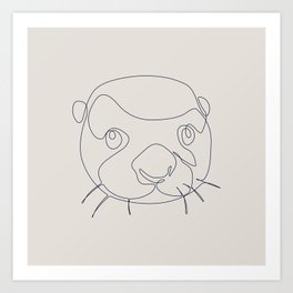 One Line Otter Art Print