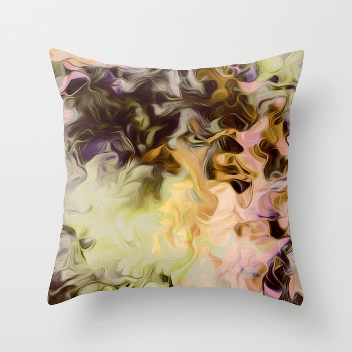 Desaturated Smoke Design In Yellow Throw Pillow