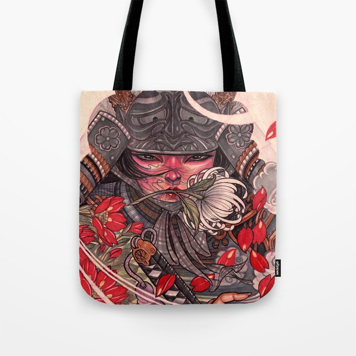Female Samurai Warrior Tote Bag
