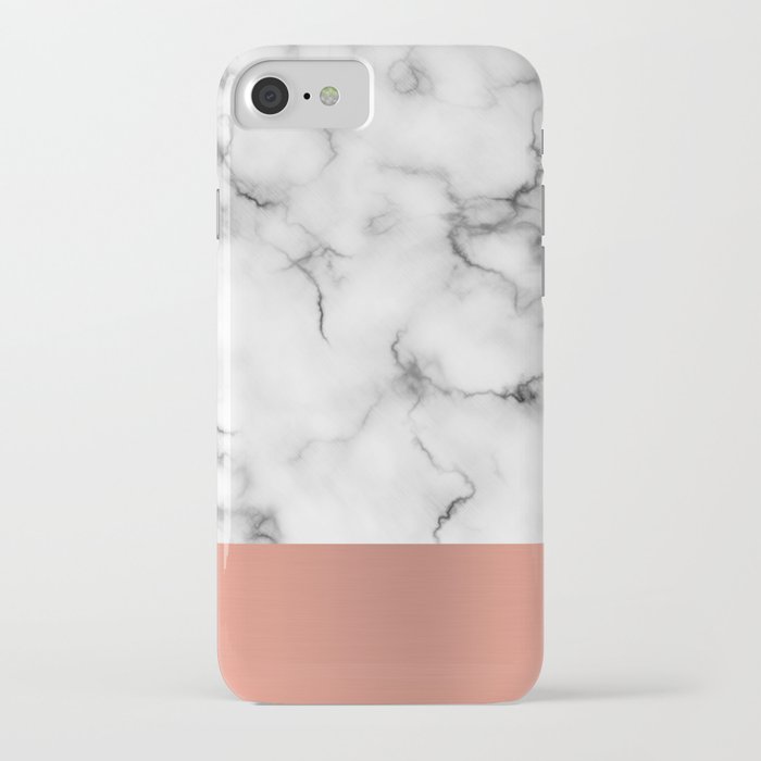 marble & copper iphone case