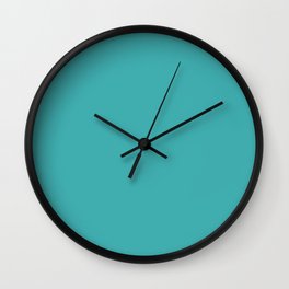 Turquoise Blue Classic Solid Color Wall Clock