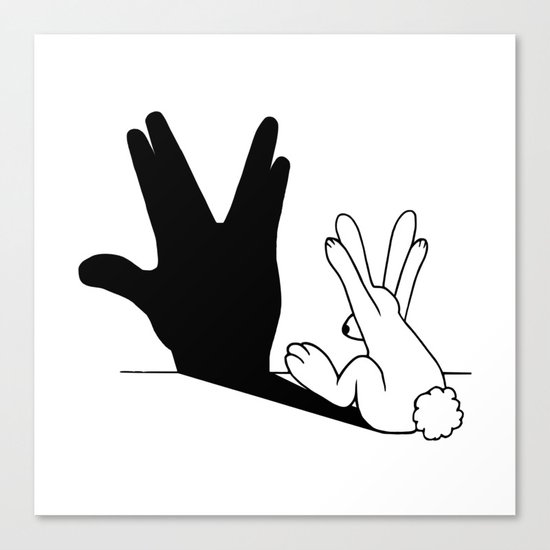 Rabbit Trek Hand Shadow Canvas Print