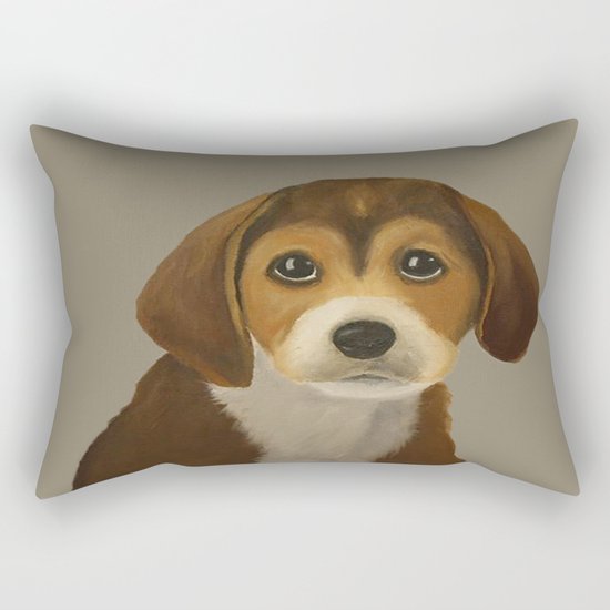 Cute Doggy Painting Rectangular Pillow