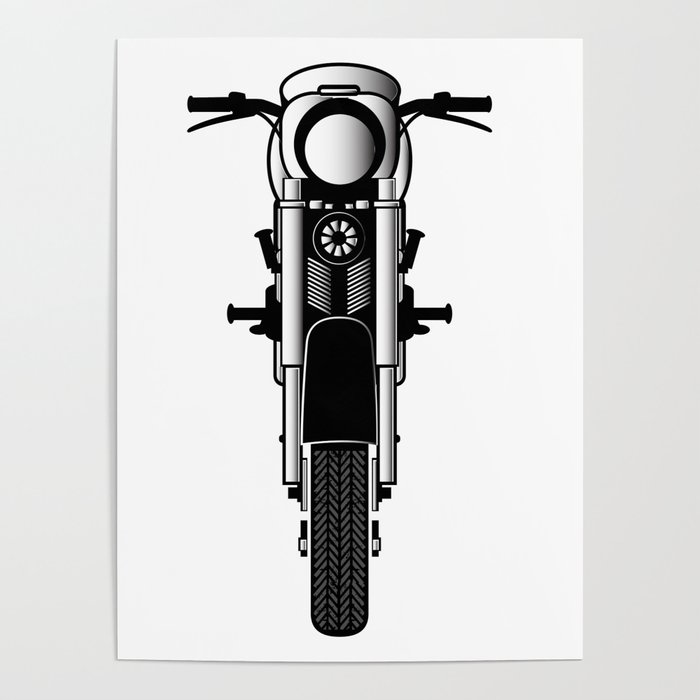 Motorbike Front View. Poster