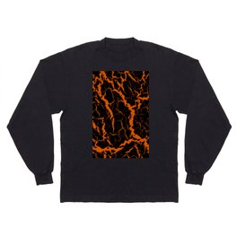 Cracked Space Lava - Orange Long Sleeve T-shirt