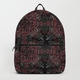 Floral08 Burgundy Red Backpack