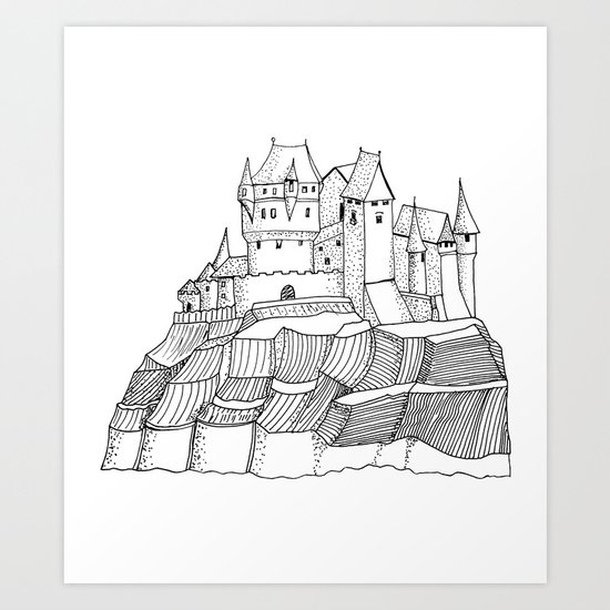 Castle on the cliff Art Print