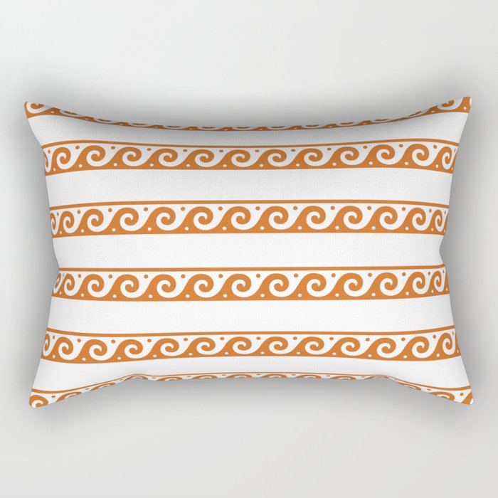 Orange Greek wave pattern Rectangular Pillow