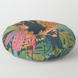 Jungle Cats - Roaring Tigers Floor Pillow