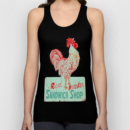 Red rooster Unisex Tank Top