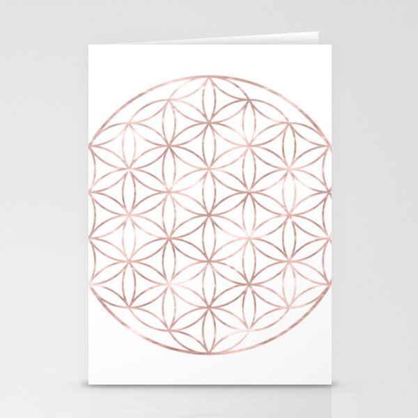Mandala Rose Gold Flower of Life Stationery Cards