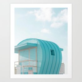 South Beach - Light blue life guard tower Art Print