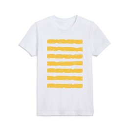 Hand-Drawn Stripes (Light Orange & White Pattern) Kids T Shirt