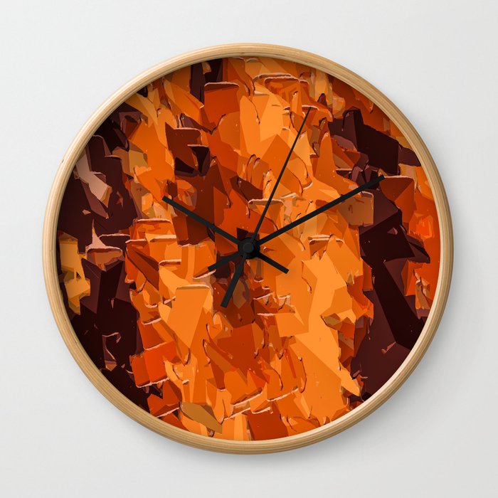 brown and dark brown painting abstract background Wall Clock