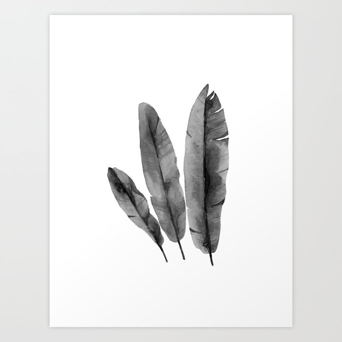 Discover the motif MONOCHROME LEAVES by Art by ASolo as a print at TOPPOSTER