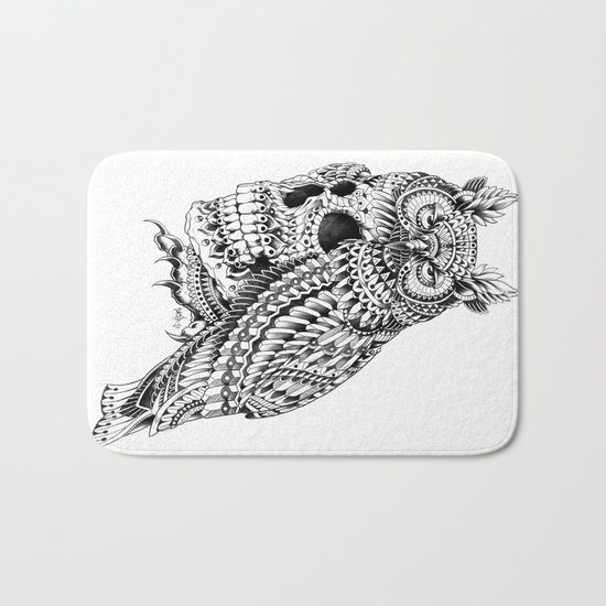Great Horned Skull Bath Mat
