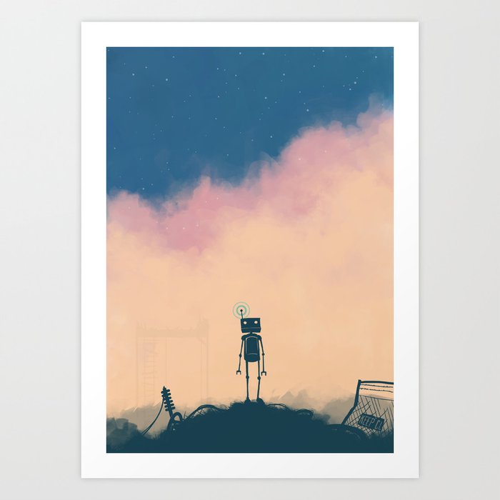 The Robot And The Dream Art Print