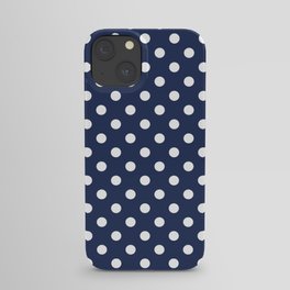 Polka Dot Navy And White iPhone Case