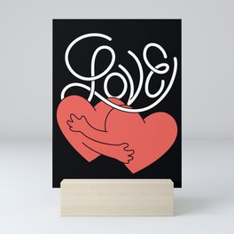 Love Hearts Hugging Mini Art Print