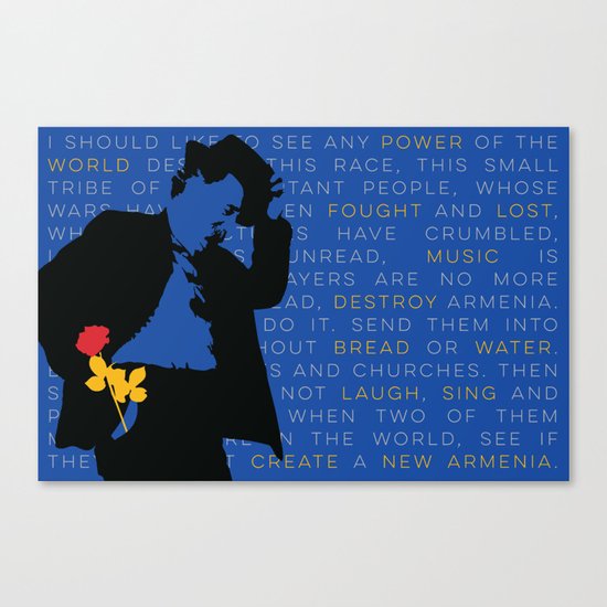 WILLIAM SAROYAN - Armenian Genocide Canvas Print