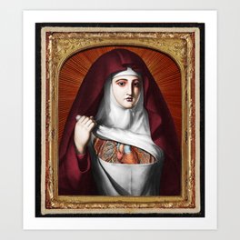 Cathrine Art Print | Collage, Digital, Nun, Esoteric, Anatomy, Gothic, Darkart, Religious, Catholic 