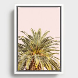 Tropical Vibe - Minimalist Boho Palm Tree Photography Framed Canvas