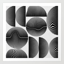 geometric modern lines fluid Art Print