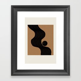 Modern Waves and Sun Framed Art Print