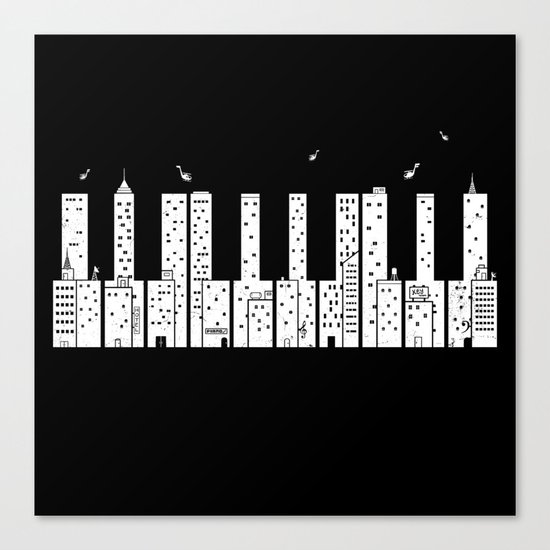 Piano Skyline Canvas Print