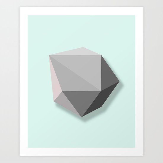 3D Geometric Spaceship Art Print