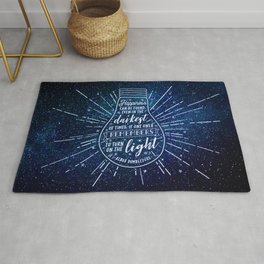 Happiness can be found Rug | Dark, Graphicdesign, Space, Lamp, Harry, Hogwarts, Galaxy, Stars, Sky, Jkrowling 