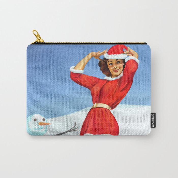 Vintage pin up - happy holidays Carry-All Pouch